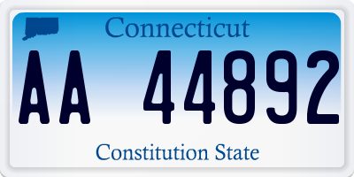 CT license plate AA44892