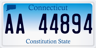 CT license plate AA44894