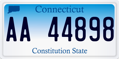 CT license plate AA44898