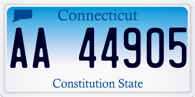 CT license plate AA44905