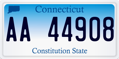 CT license plate AA44908