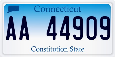 CT license plate AA44909