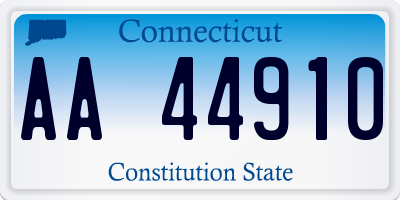 CT license plate AA44910