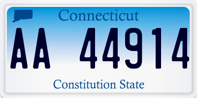 CT license plate AA44914