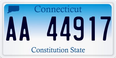 CT license plate AA44917