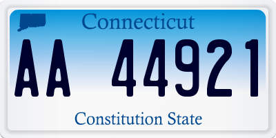 CT license plate AA44921