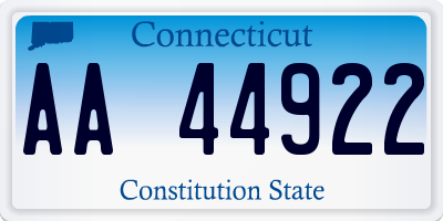 CT license plate AA44922