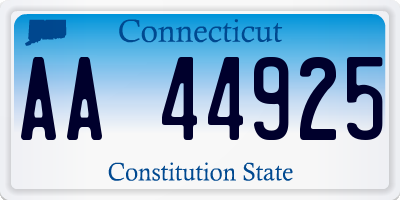 CT license plate AA44925