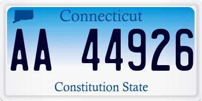 CT license plate AA44926