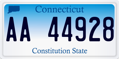 CT license plate AA44928