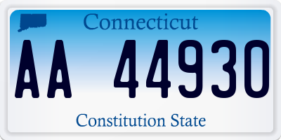 CT license plate AA44930