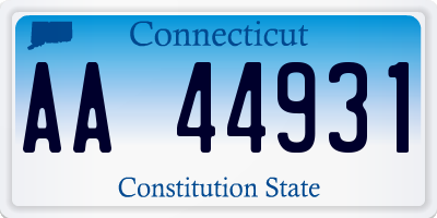 CT license plate AA44931