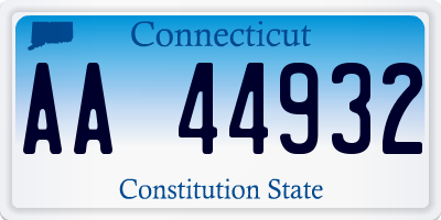 CT license plate AA44932