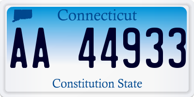 CT license plate AA44933