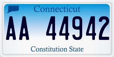 CT license plate AA44942