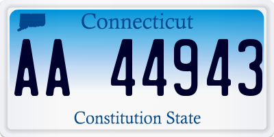 CT license plate AA44943