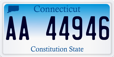 CT license plate AA44946