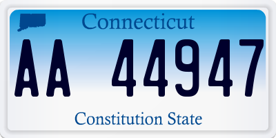 CT license plate AA44947