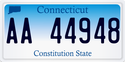 CT license plate AA44948