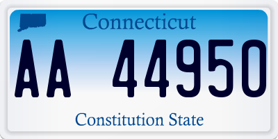 CT license plate AA44950