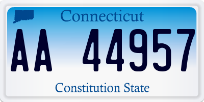 CT license plate AA44957