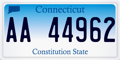 CT license plate AA44962