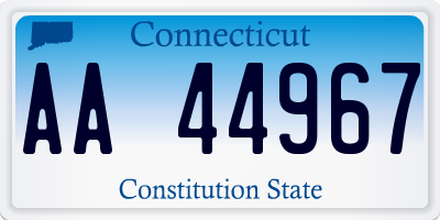 CT license plate AA44967