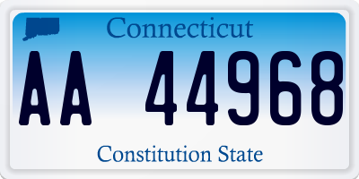 CT license plate AA44968