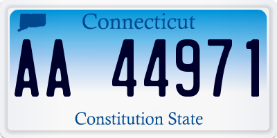 CT license plate AA44971