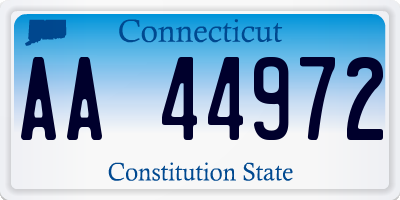 CT license plate AA44972