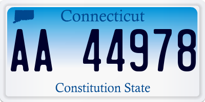 CT license plate AA44978