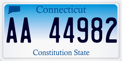 CT license plate AA44982