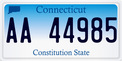 CT license plate AA44985