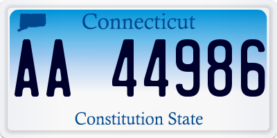 CT license plate AA44986