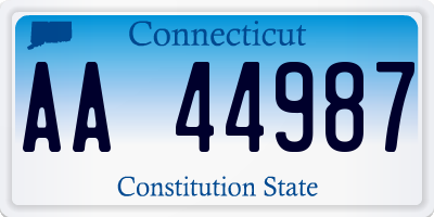 CT license plate AA44987