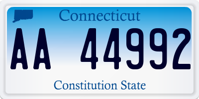 CT license plate AA44992