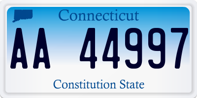 CT license plate AA44997