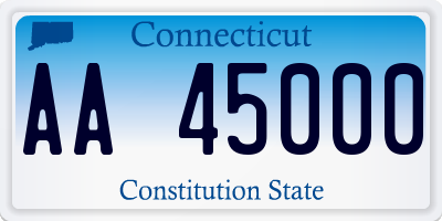 CT license plate AA45000