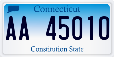 CT license plate AA45010