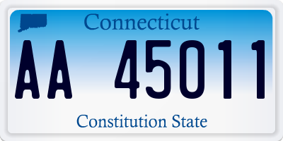 CT license plate AA45011