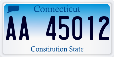 CT license plate AA45012