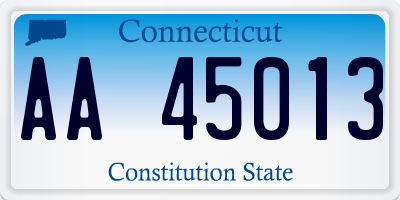 CT license plate AA45013