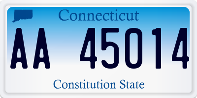 CT license plate AA45014