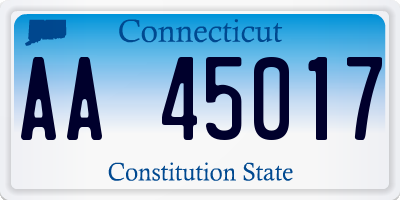 CT license plate AA45017