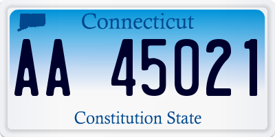 CT license plate AA45021