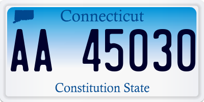 CT license plate AA45030