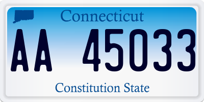 CT license plate AA45033