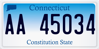 CT license plate AA45034