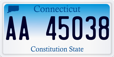 CT license plate AA45038