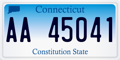 CT license plate AA45041